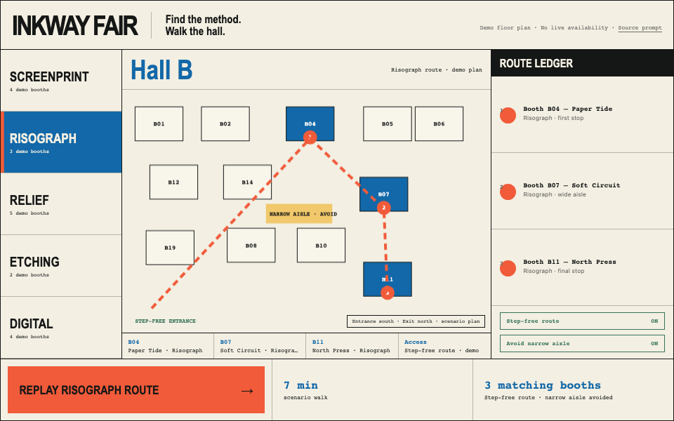 Ecommerce and Marketplaces preview for Accessible Print-Fair Discovery Floor Plan