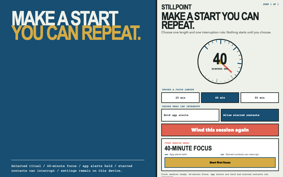 Mobile App Screens preview for Focus-Ritual Dial Onboarding